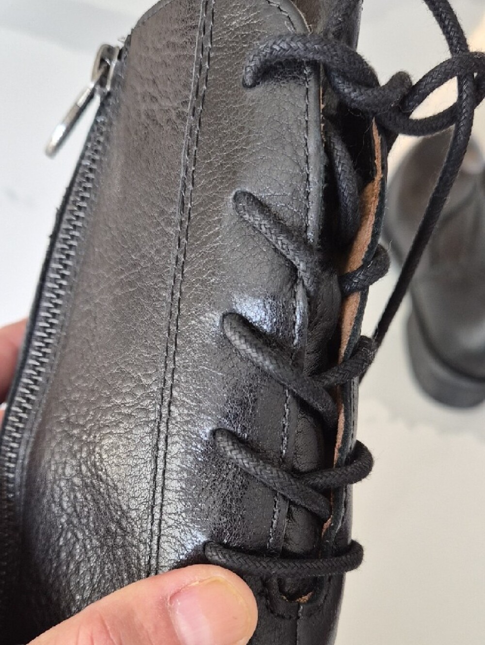 Sofft Black Mid-Calf Lace-Up Boots with Side Zip - Picture 3 of 9